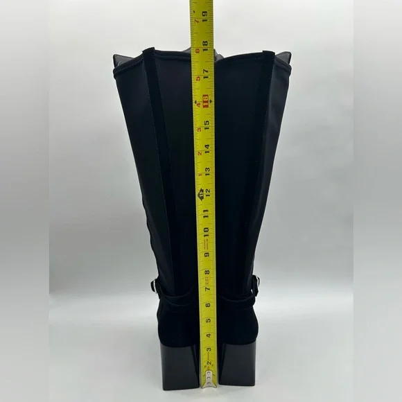 Blondo Twyla Waterproof Tall Boots Black Suede Size 9M Block Heel New In Box - Picture 7 of 13